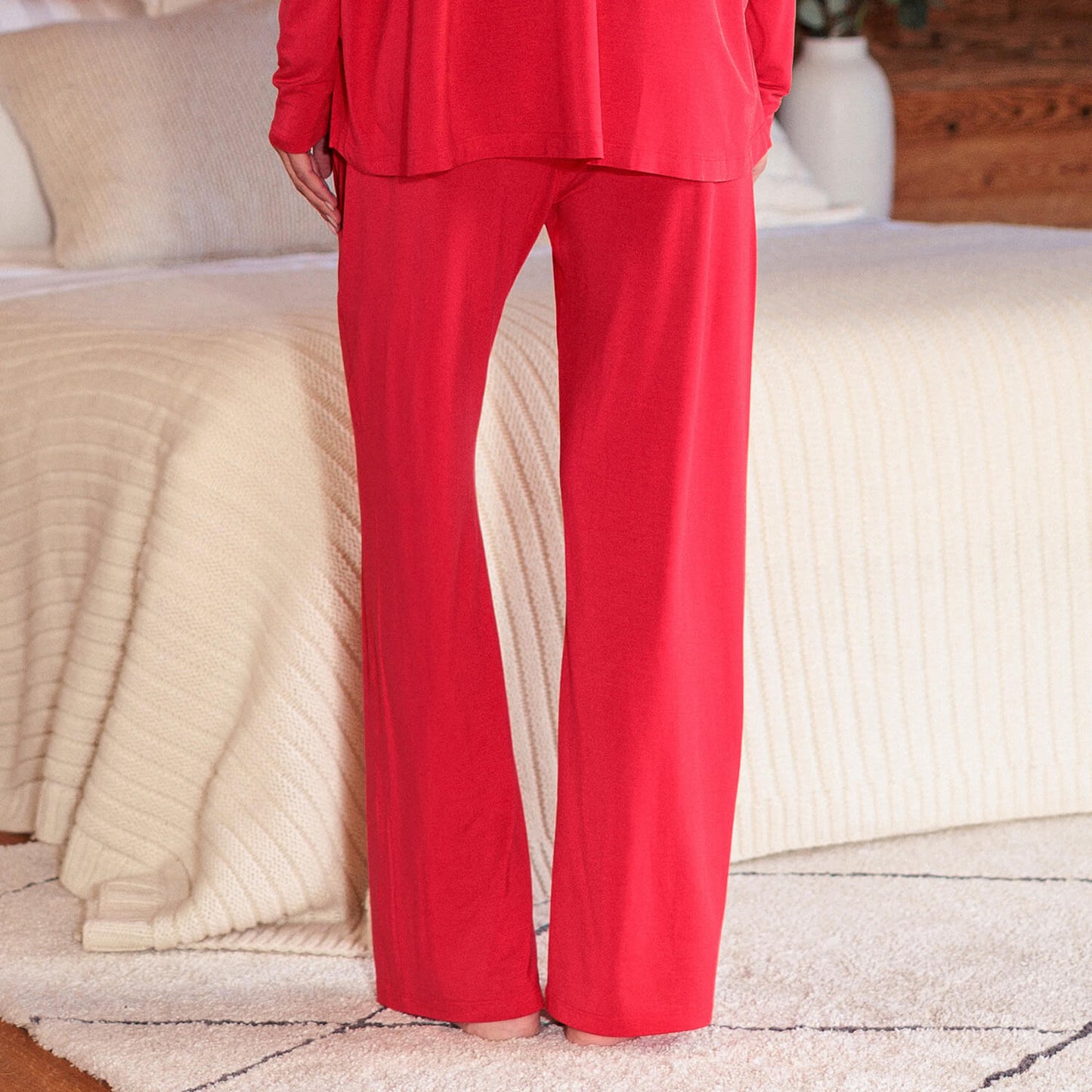 Atmungsaktive Pyjama Hose für Damen || Radiant Red