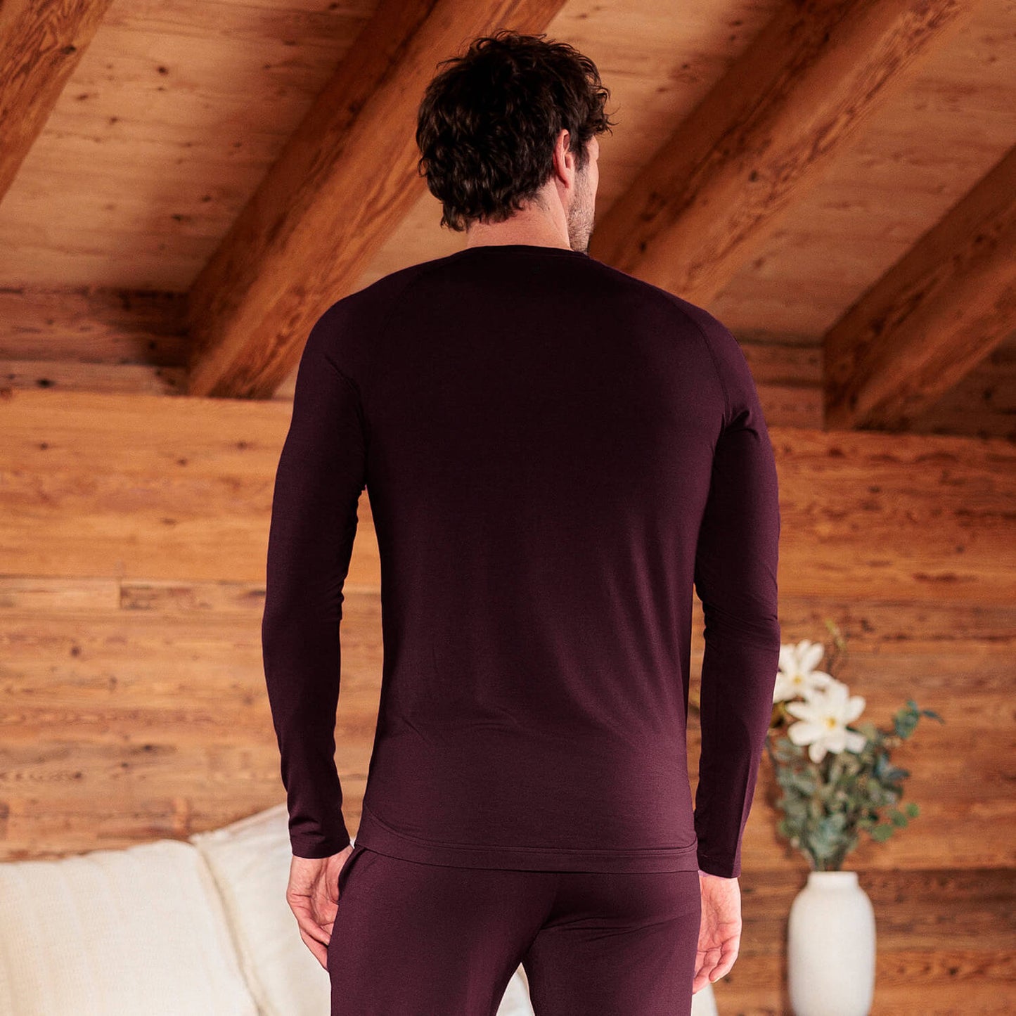 Schlaf Langarm-Shirt Herren|| Mulberry