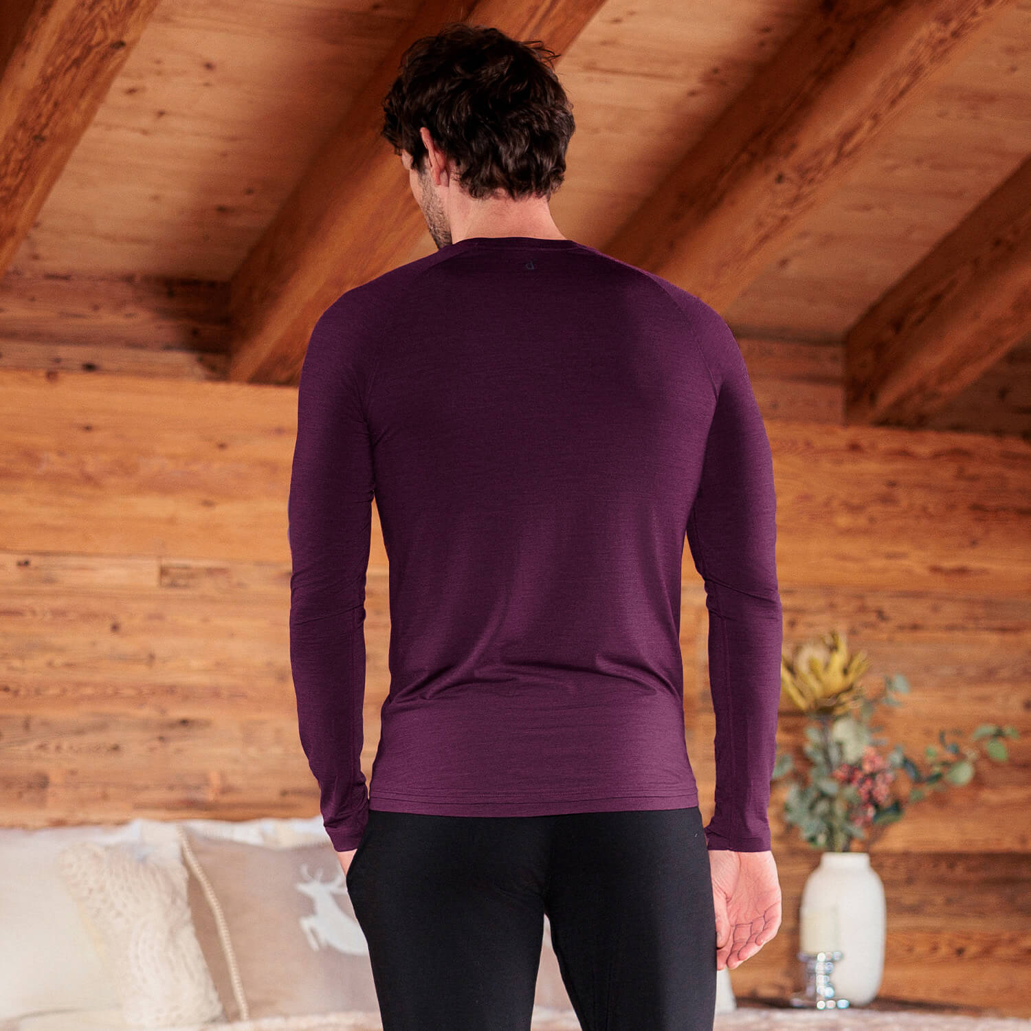 Merino Schlafanzug Herren || VELVET BERRY