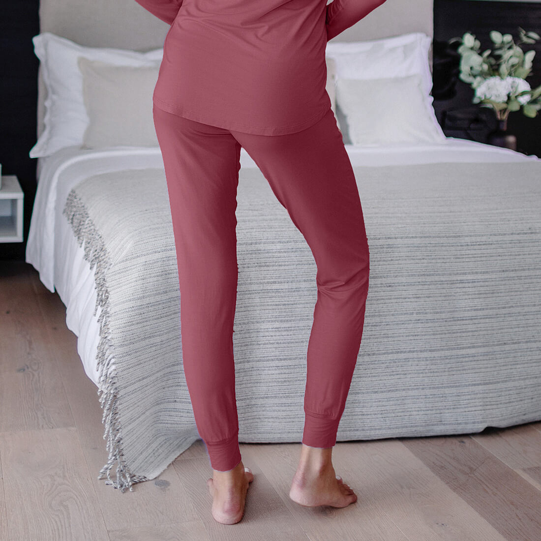 Schlafanzug Damen Hosen || Maroon
