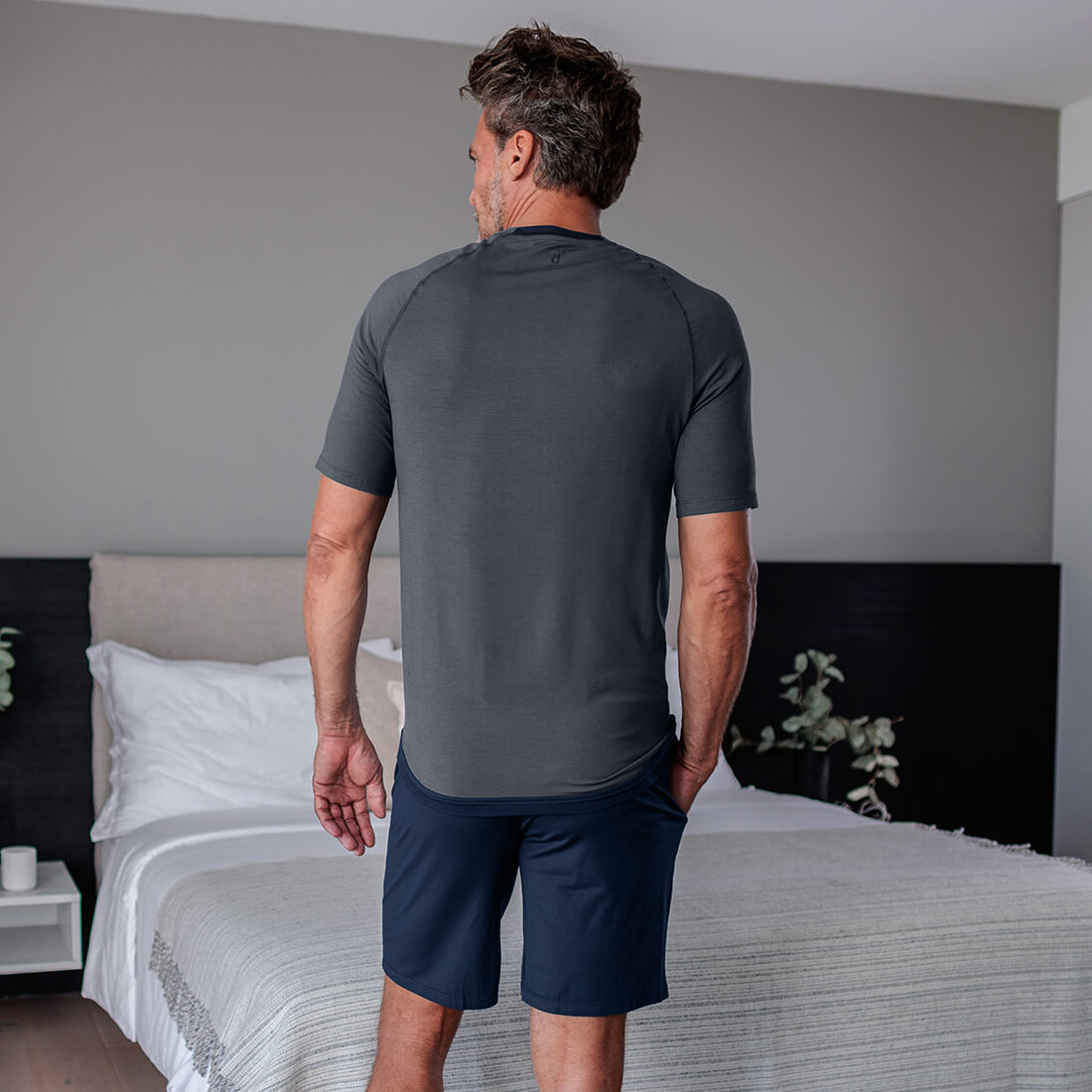 Schlaf T-shirt Herren || Deep grey