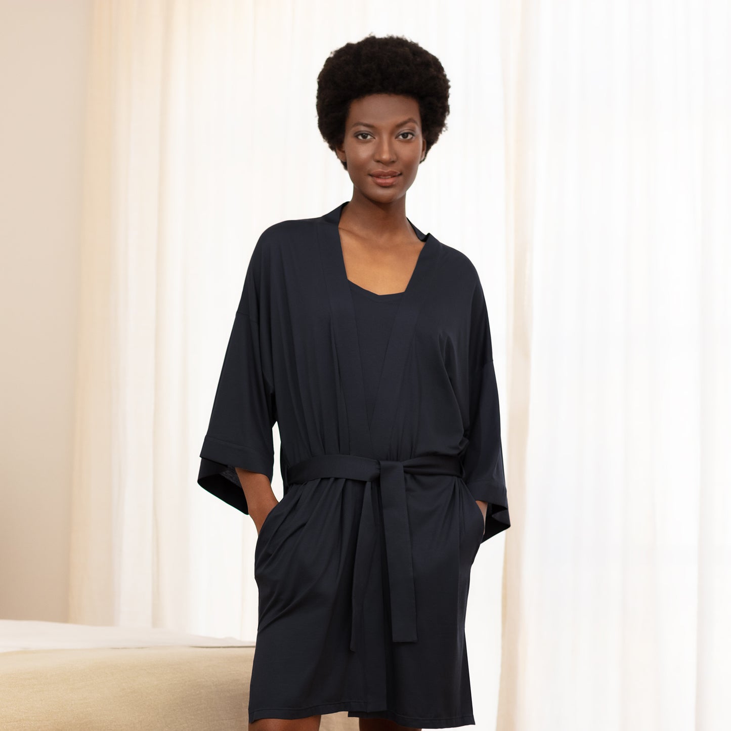 Kühlende Wäsche Kimono || Cool grey