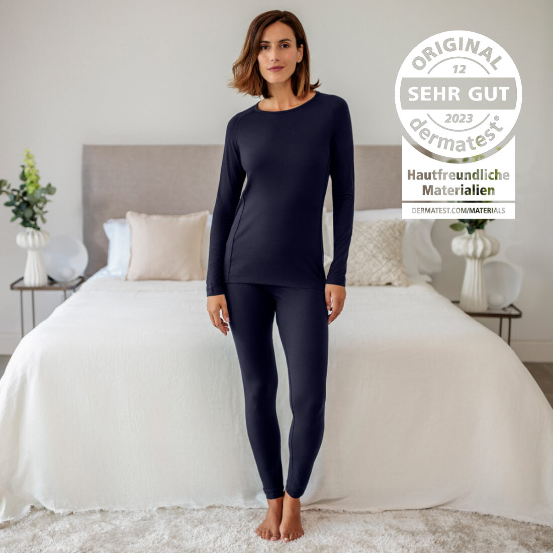 Pyjama für sensible Haut || Navy blue