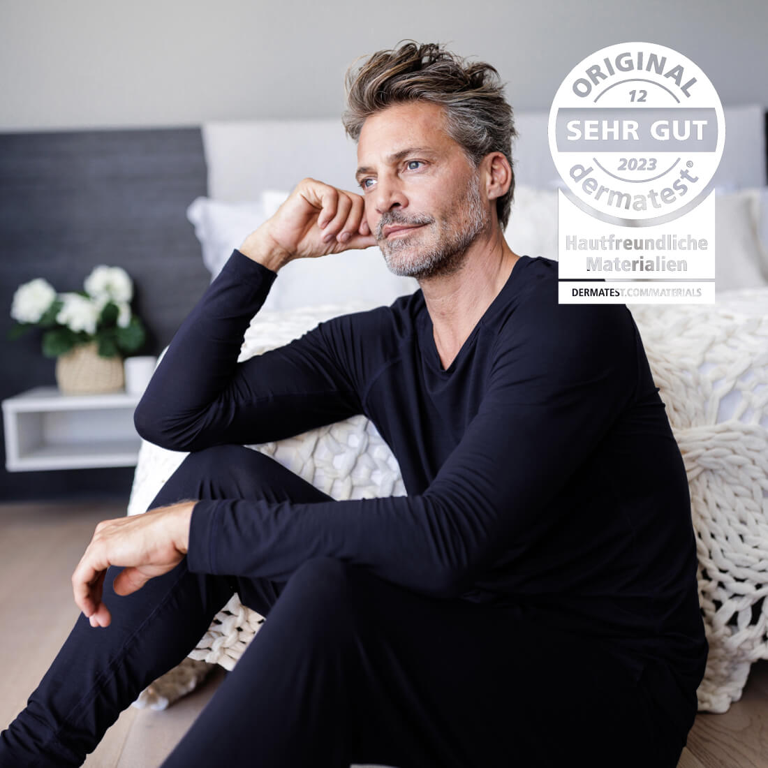 Pyjamahose für sensible Haut || Navy blue