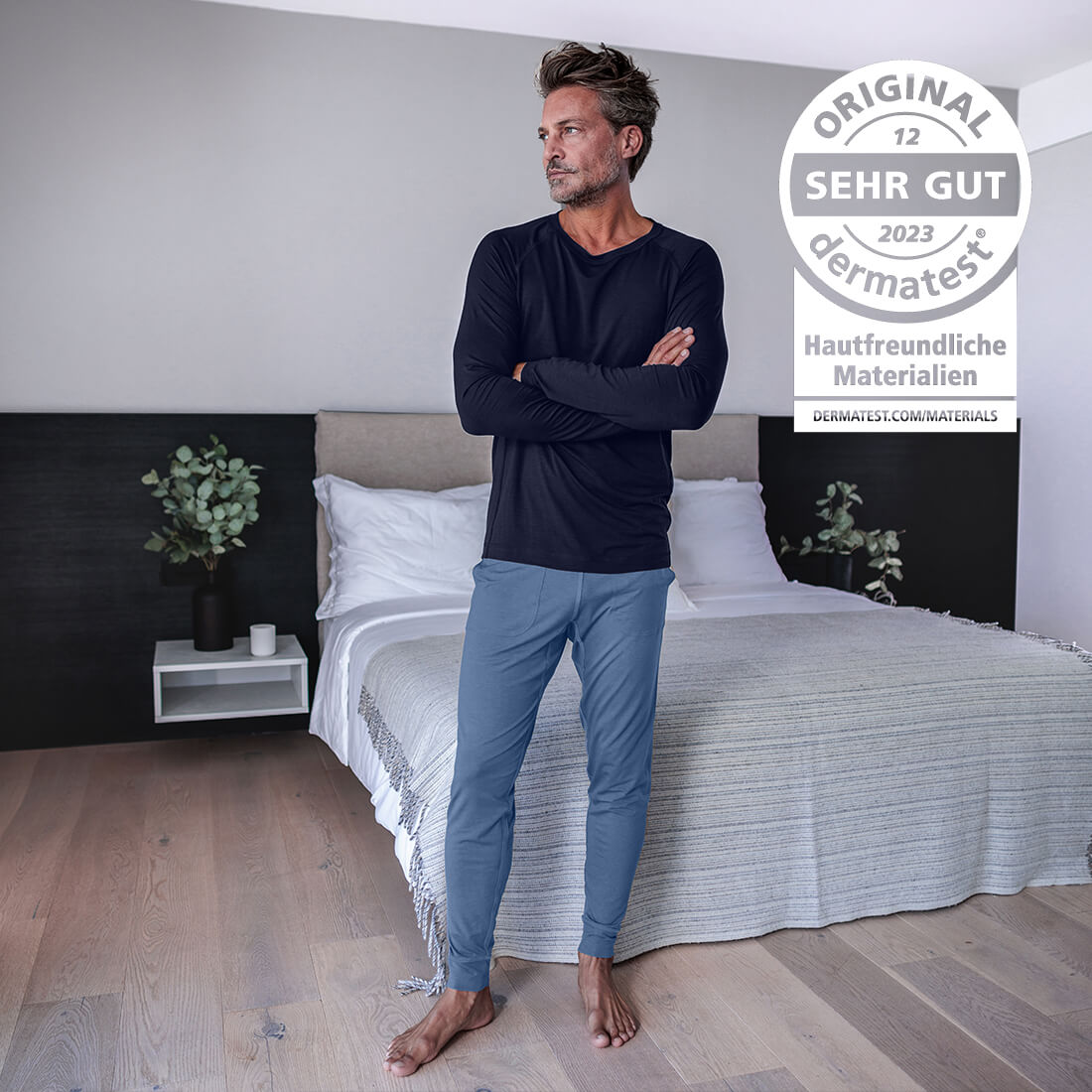 Pyjamahose für empfindliche Haut || Ocean blue