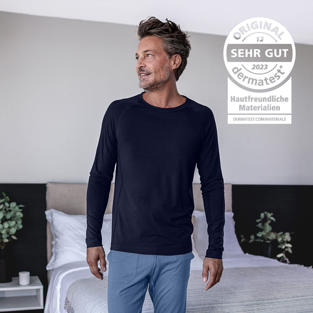 Pyjama für sensible Haut || Navy blue