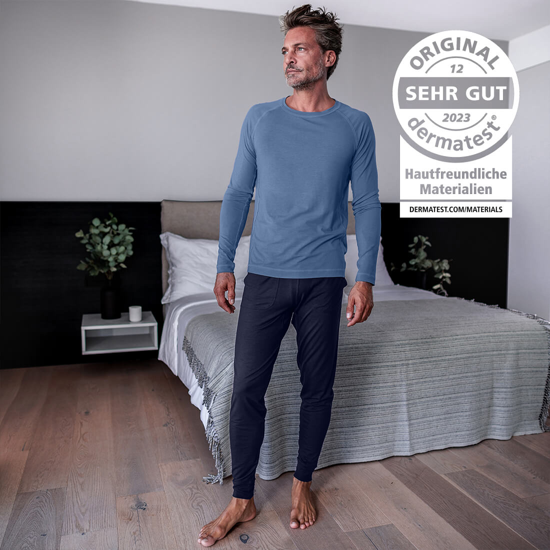 Pyjama für sensible Haut || Ocean blue