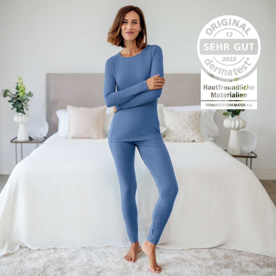 Pyjama für sensible Haut || Ocean blue