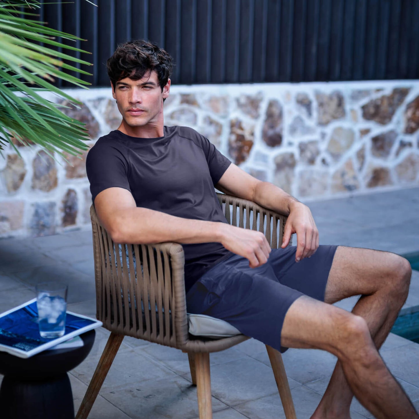 Sommer Pyjama Herren || Cool grey