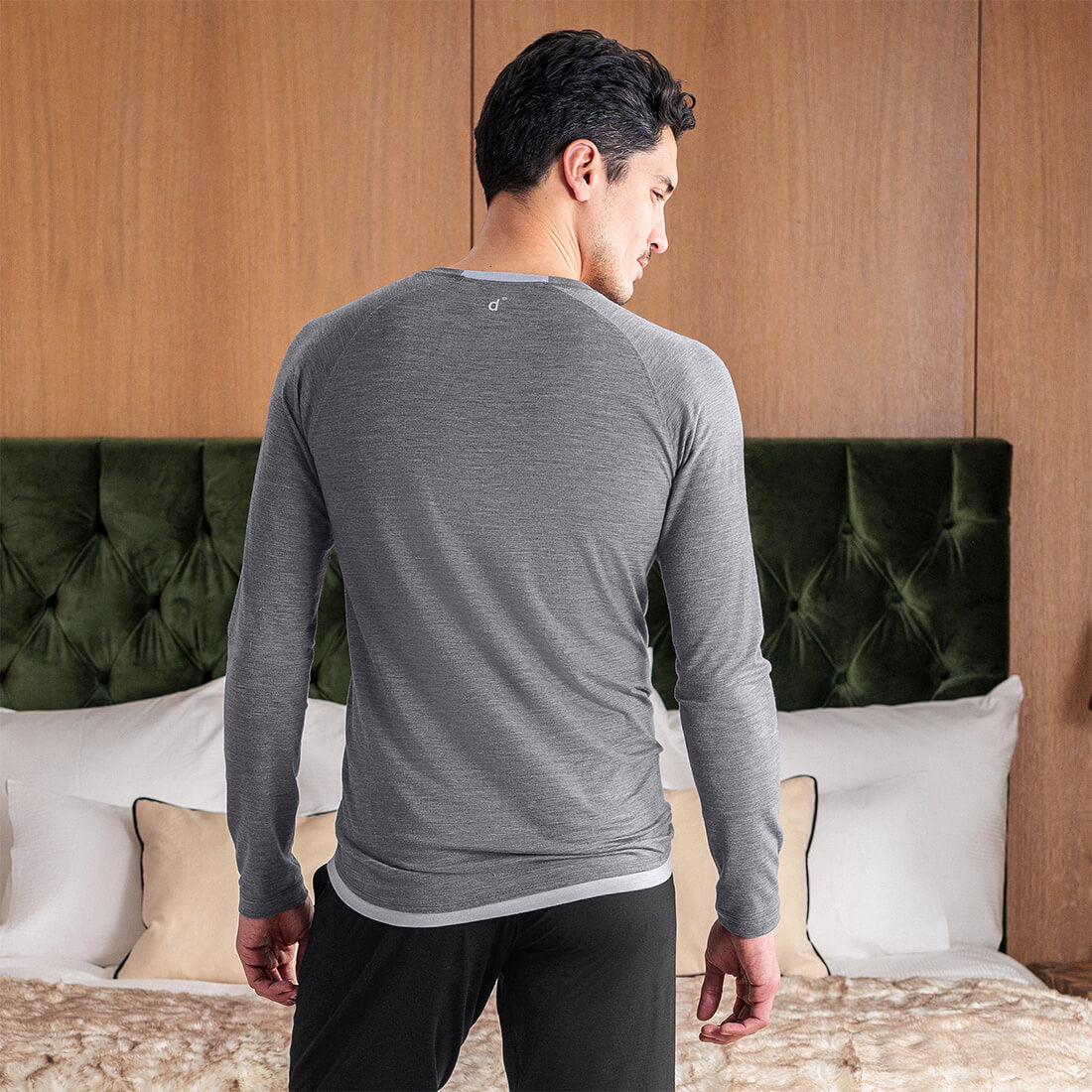 Merino Pyjamas Herren || Dark grey melange