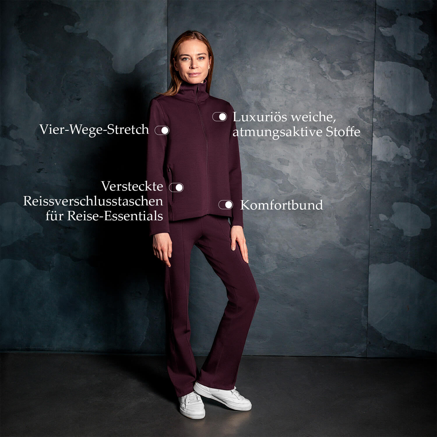 Bequeme Reisehose Damen || Mulberry