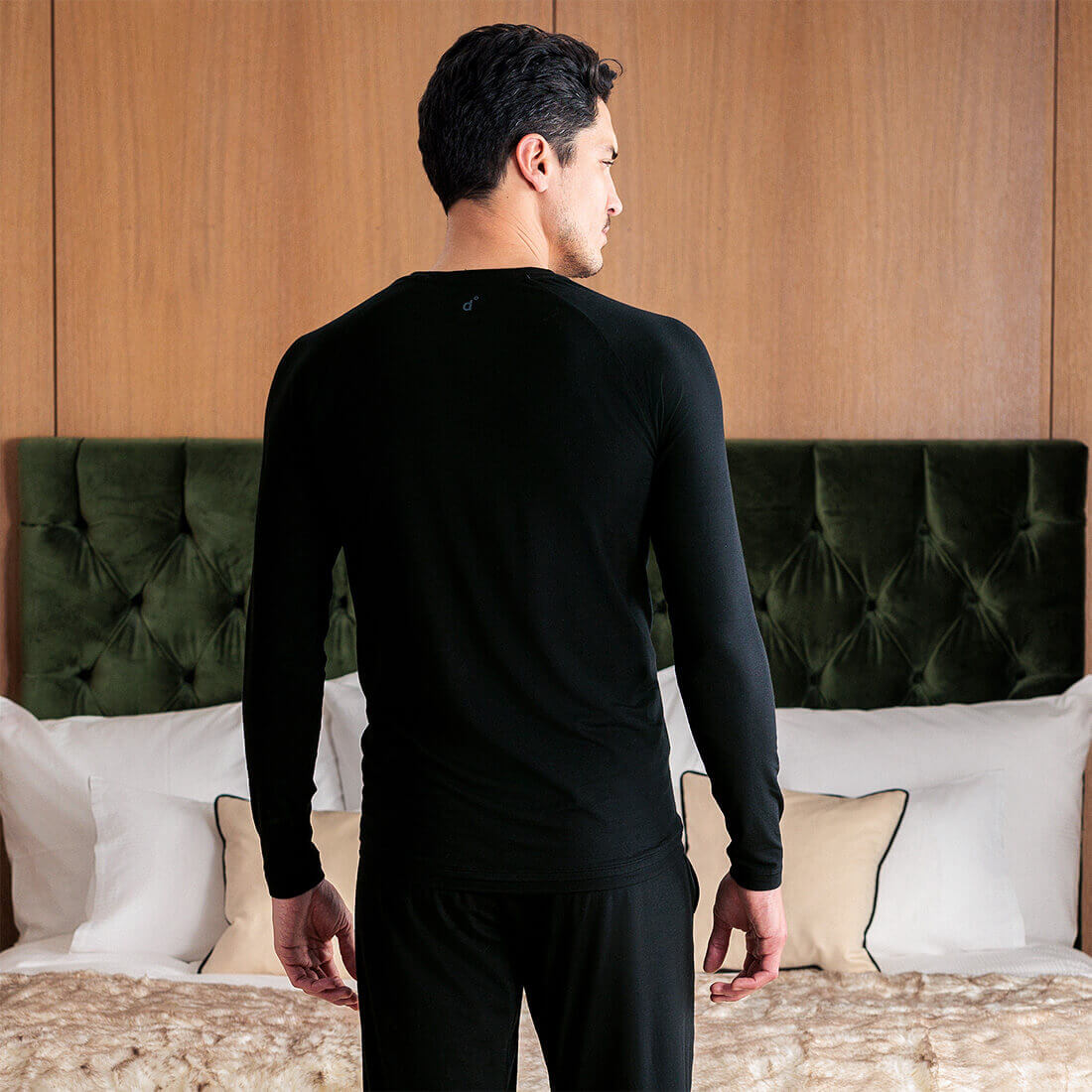 Merino Schlafanzug Herren || Black