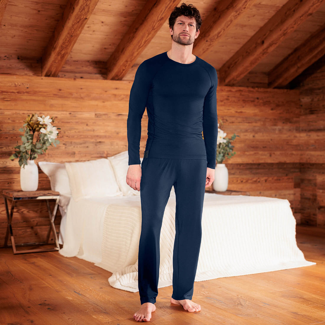Bequeme Pyjamahose Herren || Midnight blue