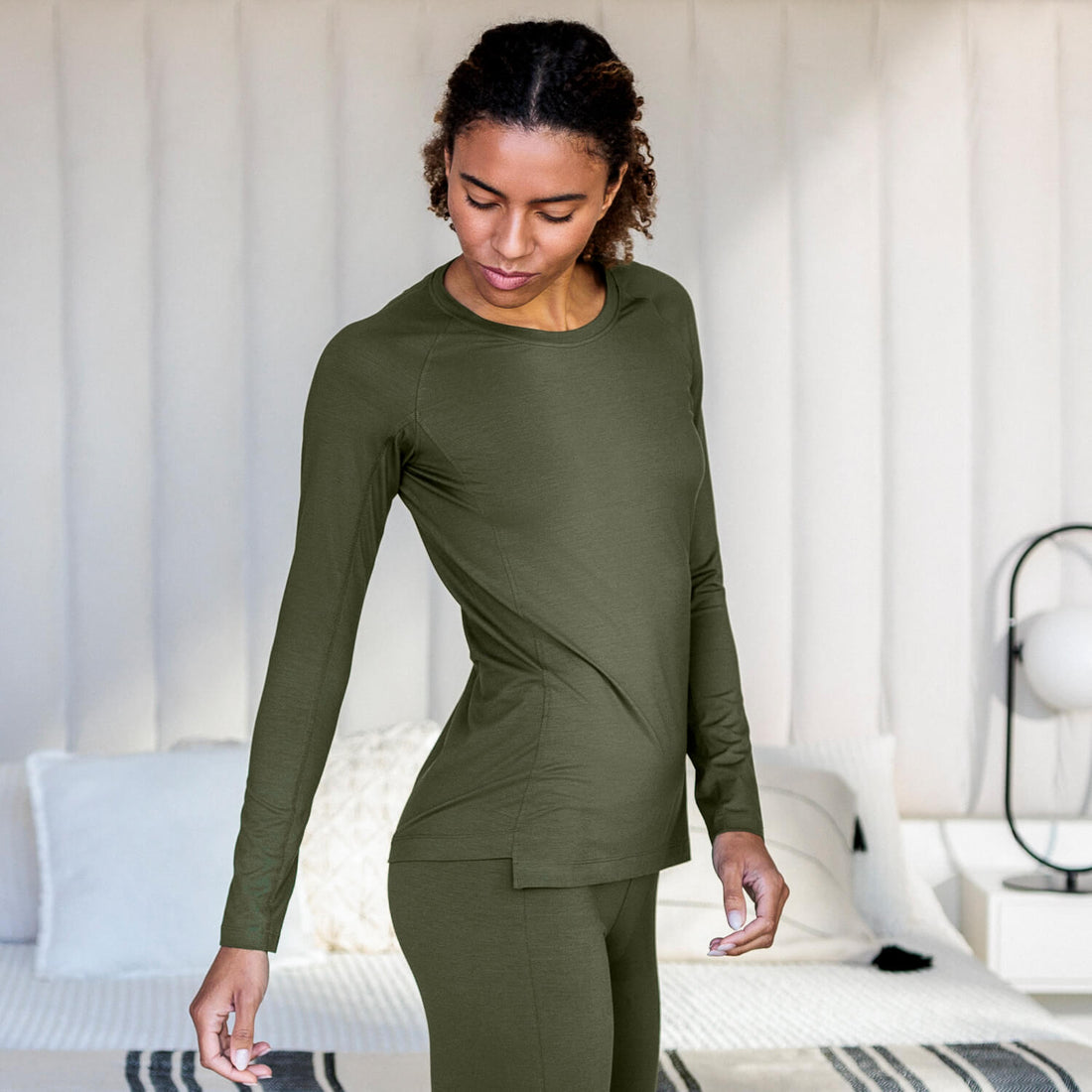Recovery Langarm Damen || Olive green