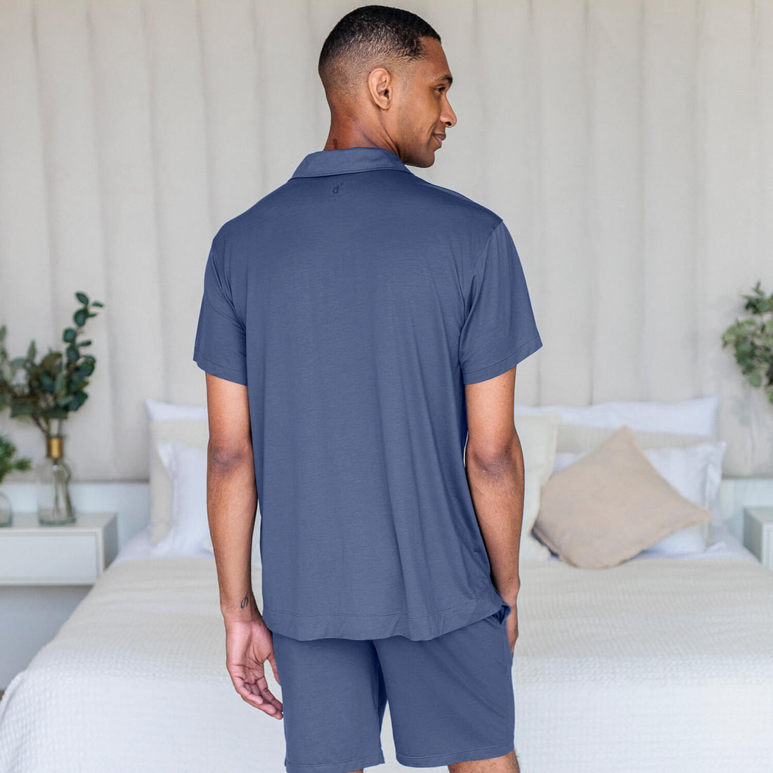 Schlaf T-shirt Herren || Coastal blue