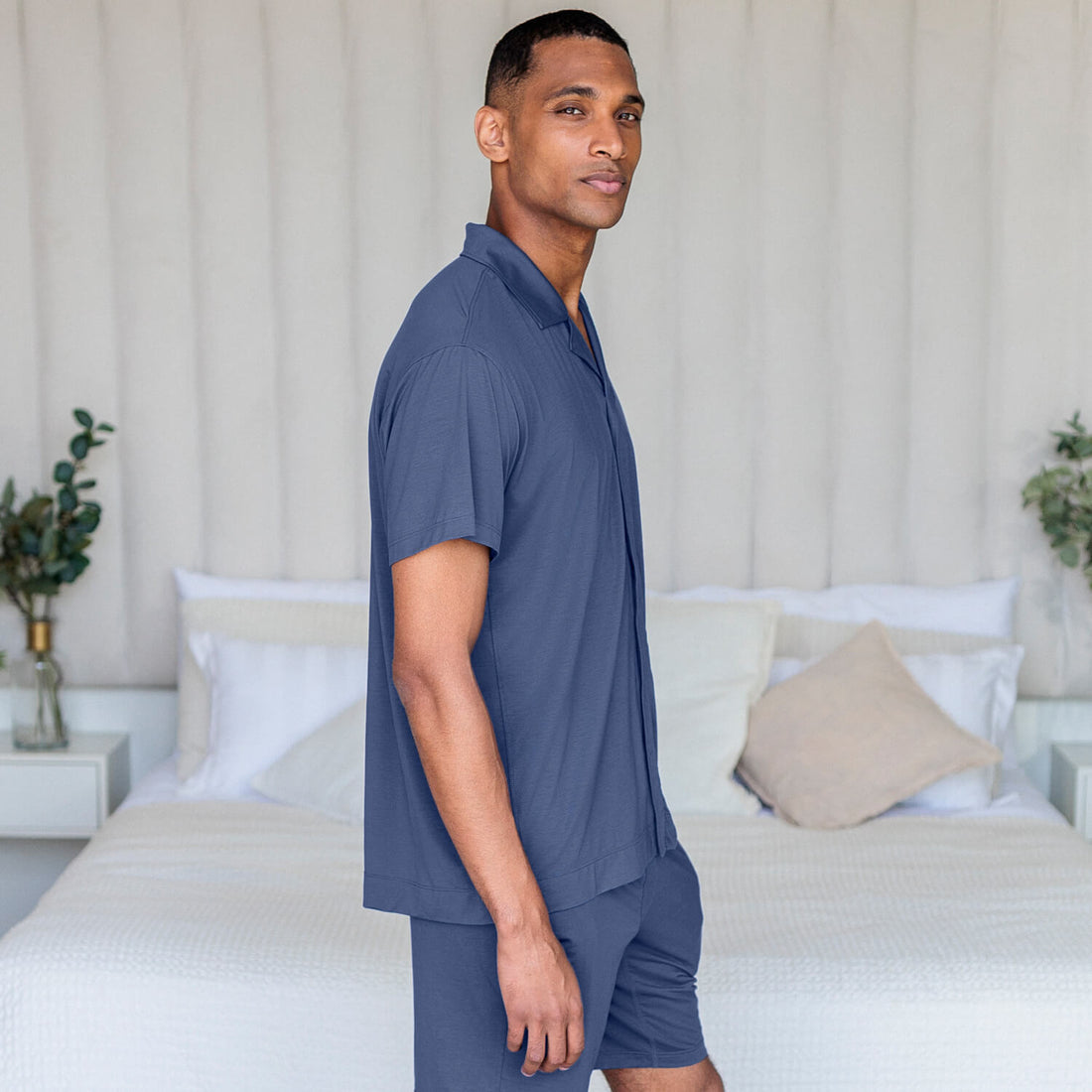 Schlaf T-shirt Herren || Coastal blue