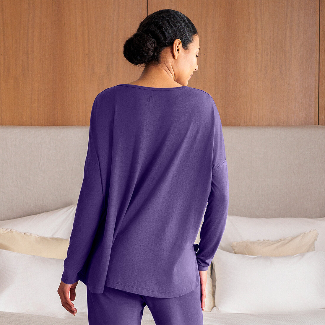 Atmungsaktives Pyjama-Top für Damen || Deep purple