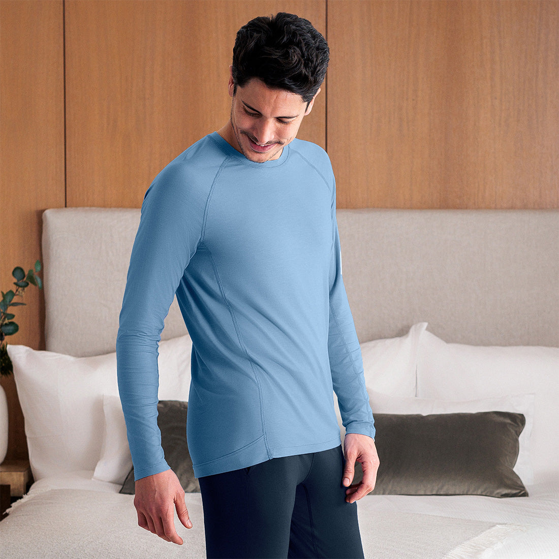 Balance long sleeves shirt men || Steel blue