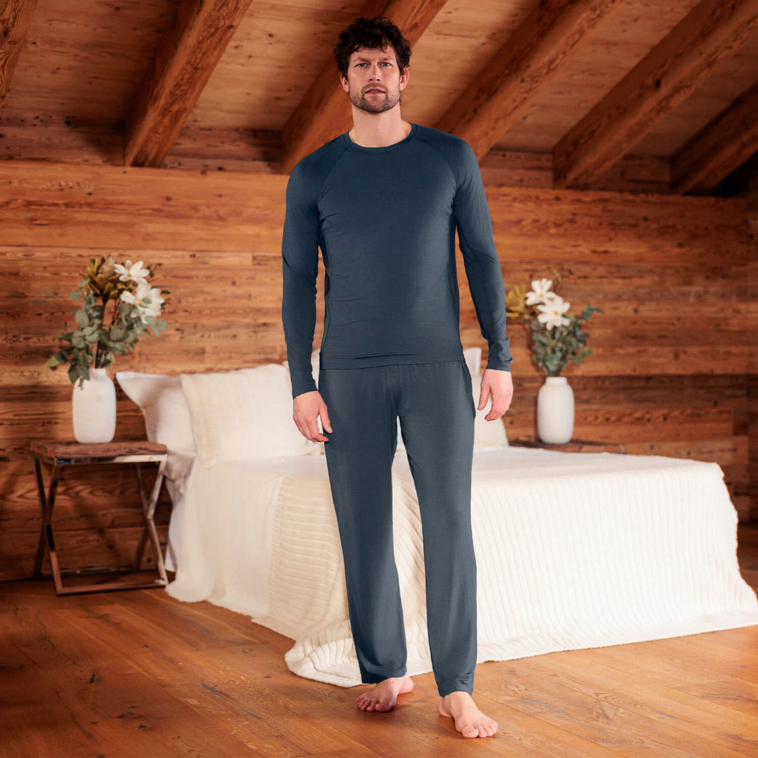 Bequeme Pyjamahose Herren || Deep grey