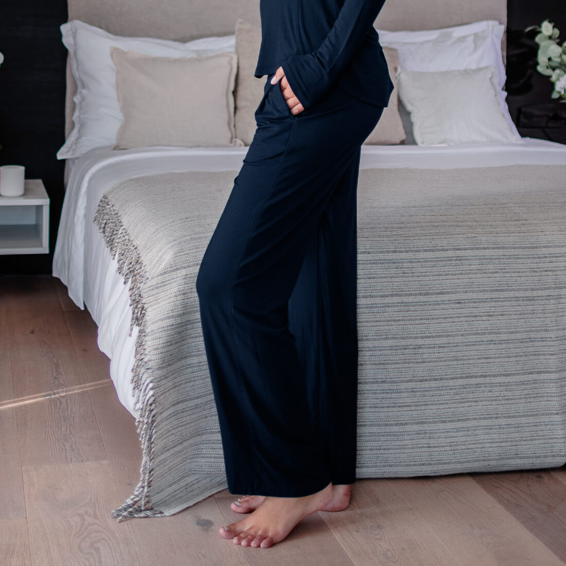 Atmungsaktive Pyjama Hose für Damen || Midnight blue