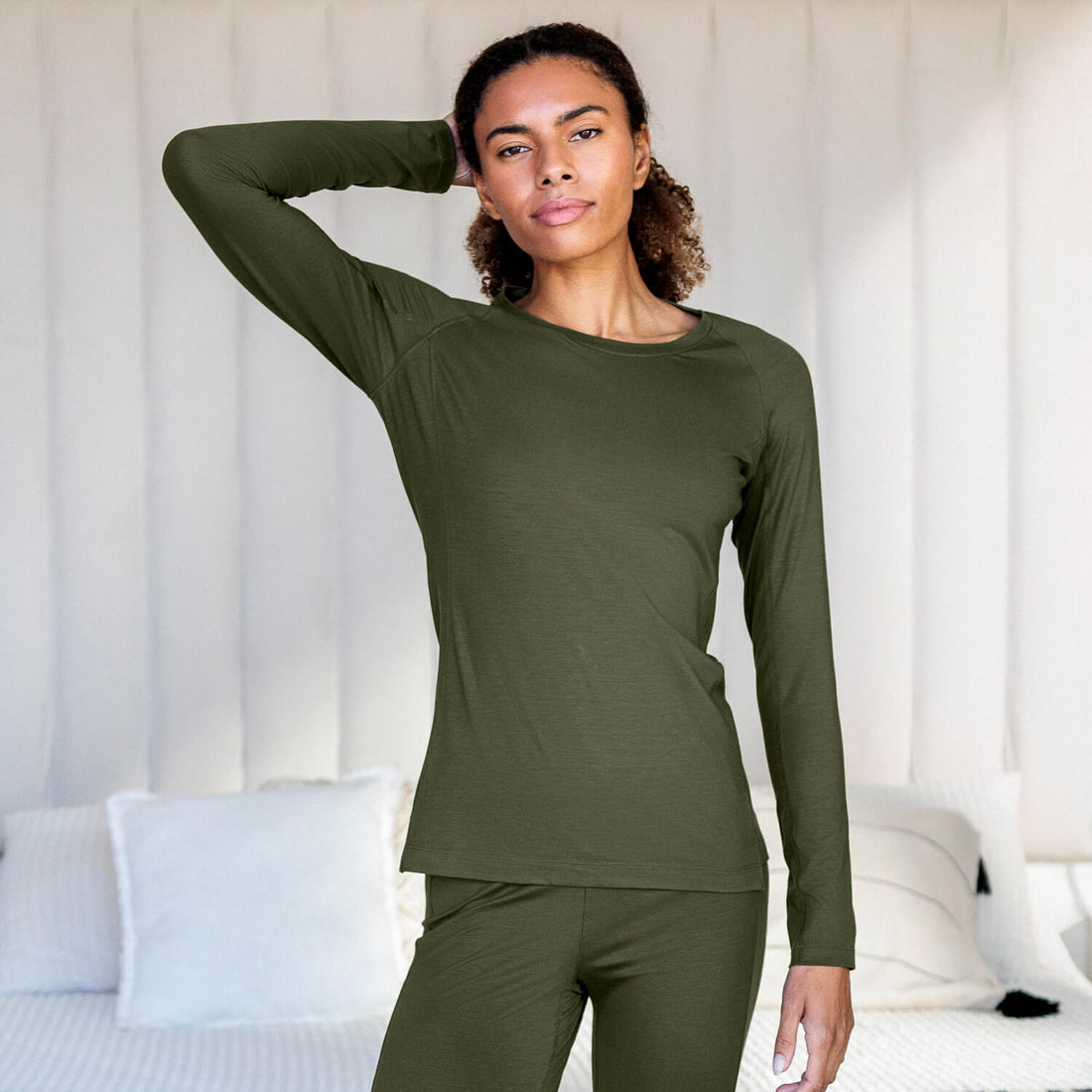 Recovery Langarm Damen || Olive green
