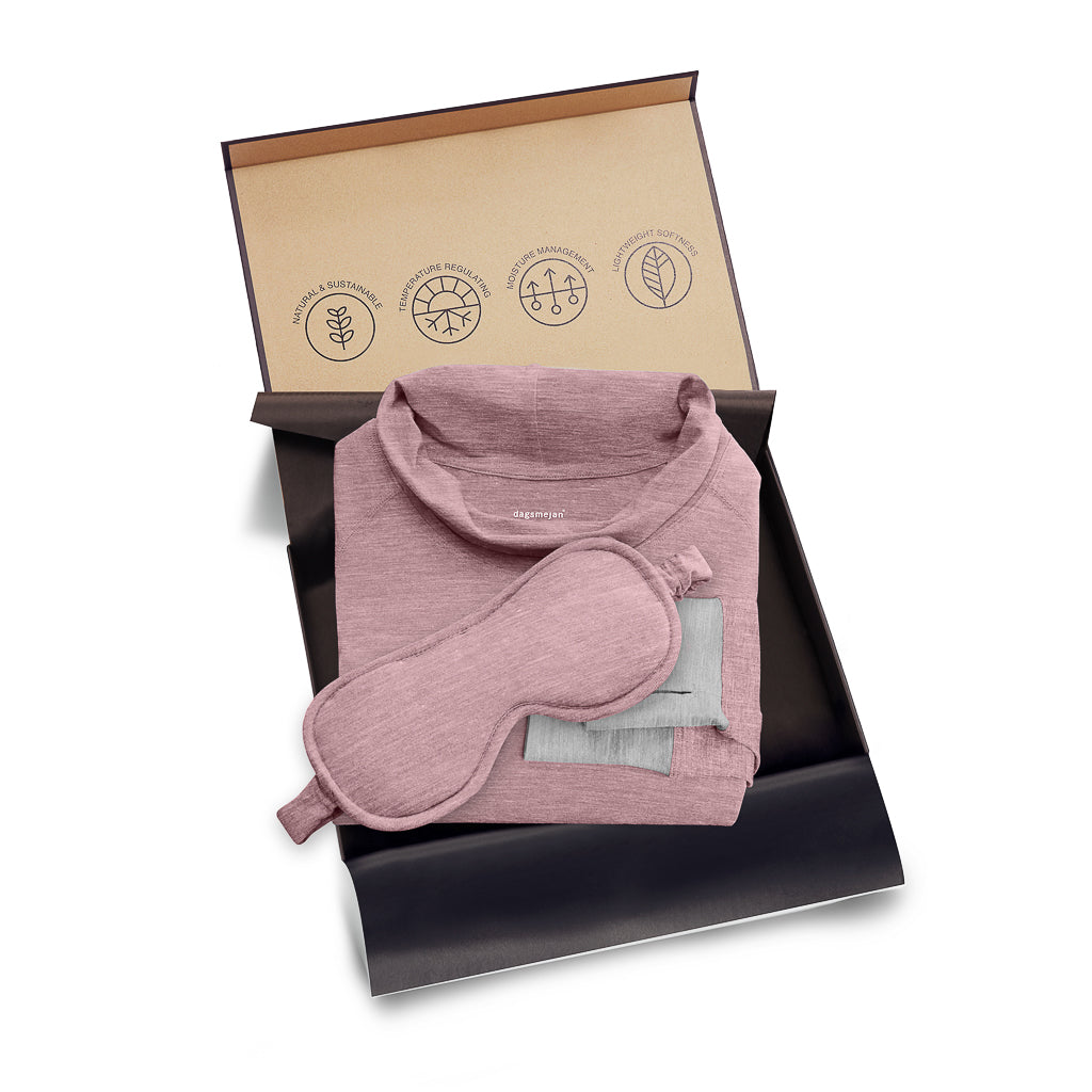 Geschenkset Damen Nachthemd || Dusty pink melange