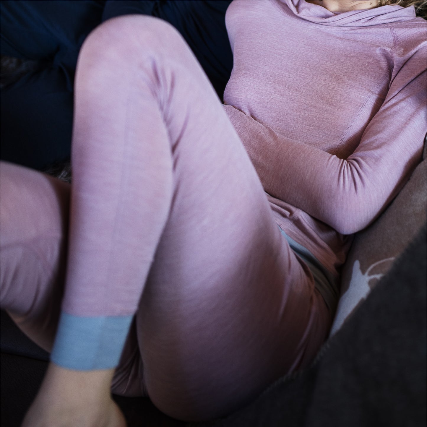 Merino Schlafanzug Damen Hose || Dusty pink melange