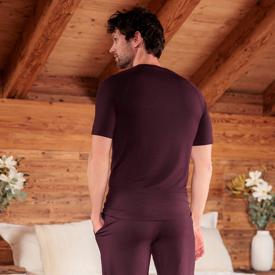 Schlaf T-shirt Herren || Mulberry