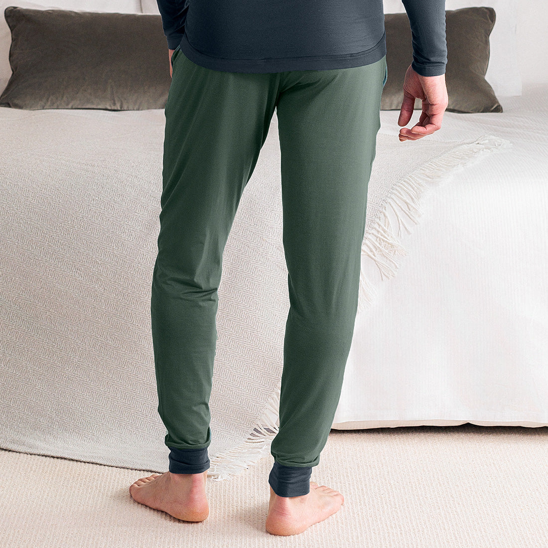 Pyjama Hose Herren || Balsam green