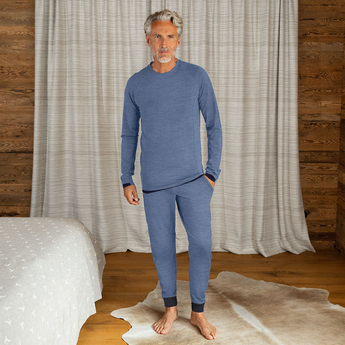 Geschenkset Pyjamas Herren || Blue melange