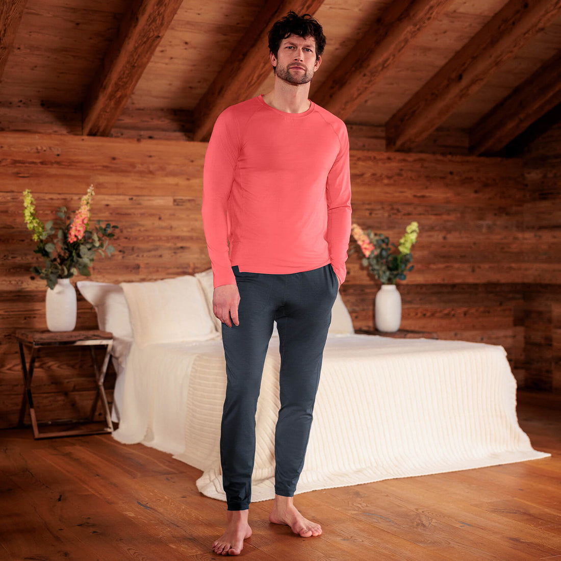 Recovery Pyjama Oberteil || Coral blaze