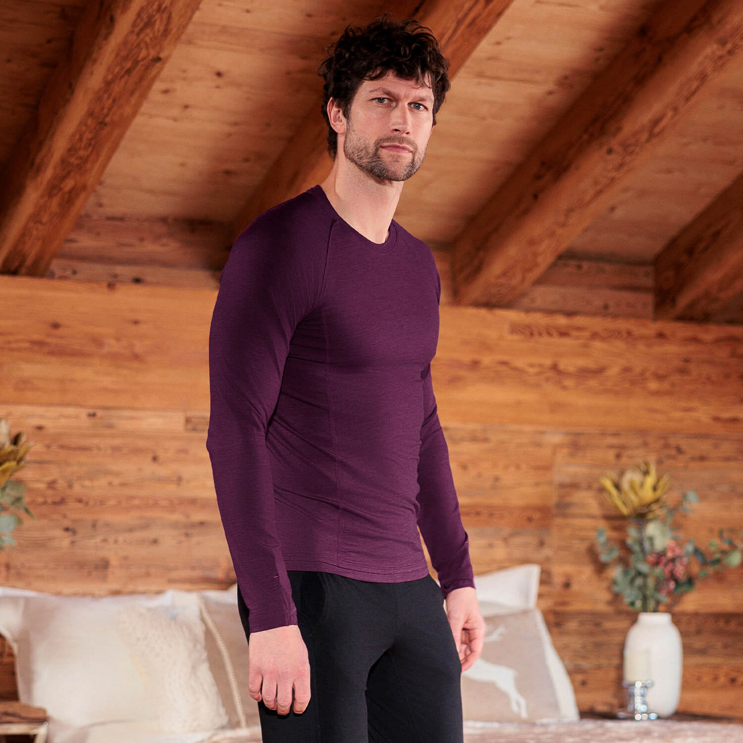 Merino Schlafanzug Herren || VELVET BERRYMerino Schlafanzug Herren || VELVET BERRY