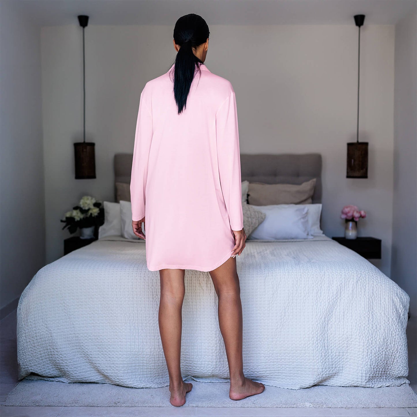 Langarm Nachthemd Damen || Wild Rose