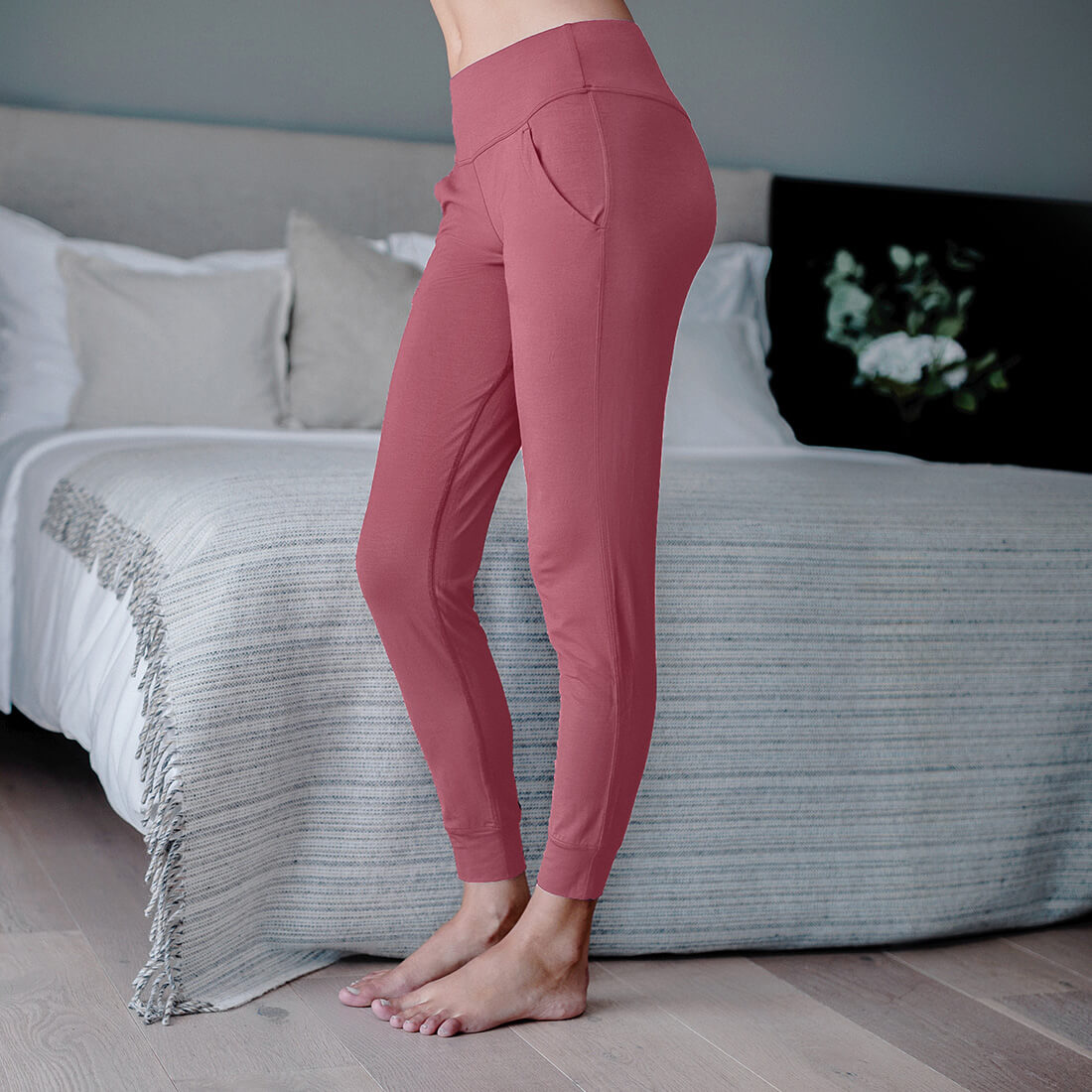 Schlafanzug Damen Hosen || Maroon