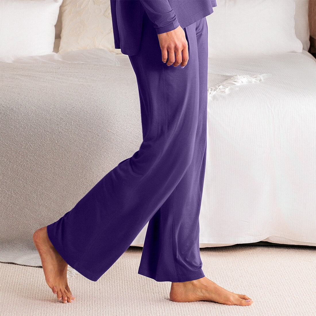 Atmungsaktive Pyjama Hose für Damen || Deep purple