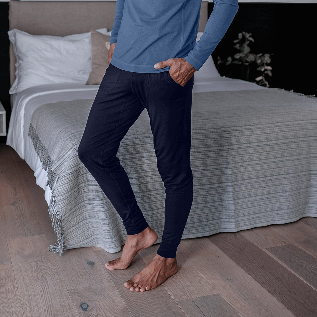 Pyjamahose für sensible Haut || Navy blue