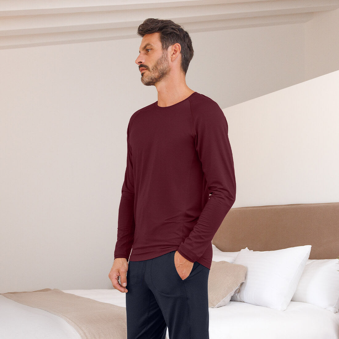 Funktionelle Pyjamas Herren || Burgundy