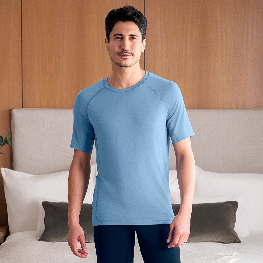 Schlaf T-shirt Herren || Steel blue