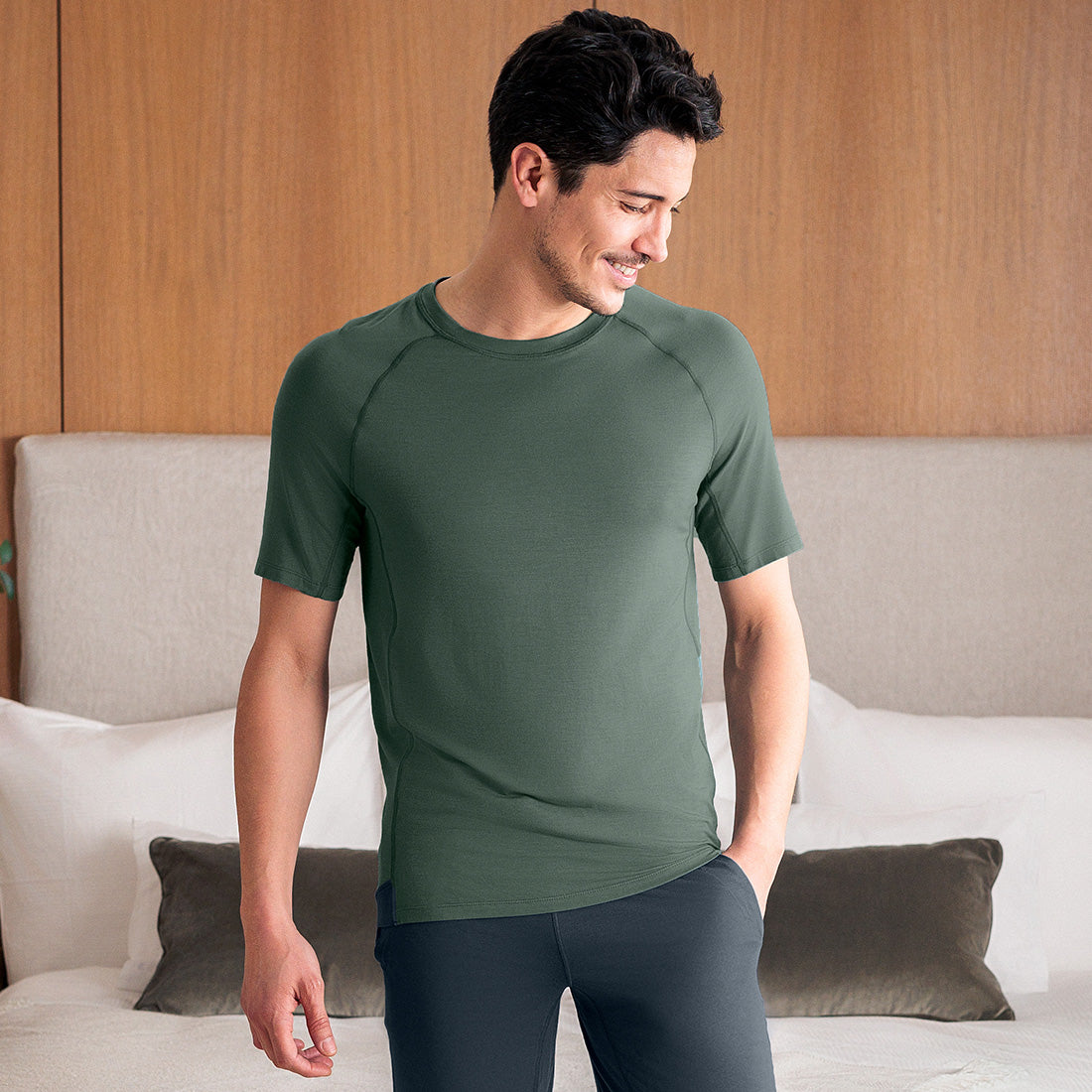 Schlaf T-shirt Herren || Balsam green