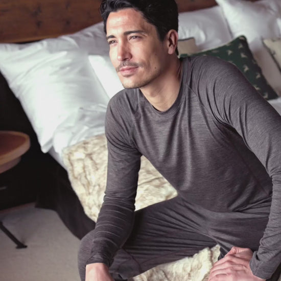 Merino Schlafanzug Herren || Chocolate melange