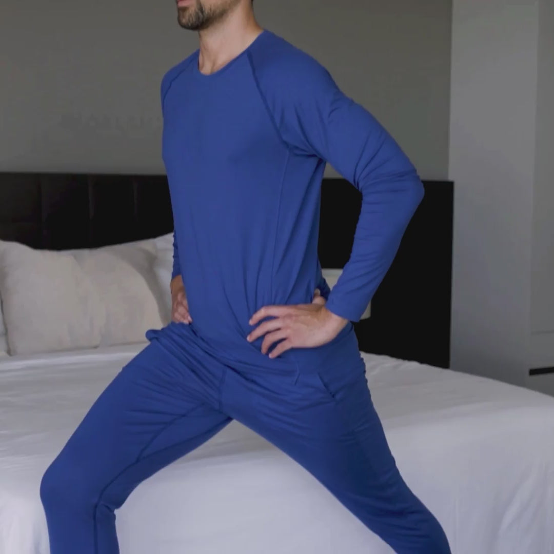 Recovery Pyjama Oberteil || Azure blue