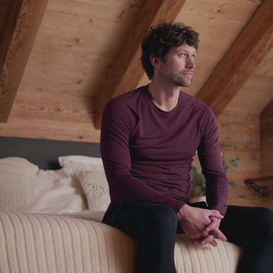 Schlaf Langarm-Shirt Herren|| Mulberry