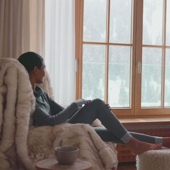 Merino Pyjamas Damen || Dark grey melange