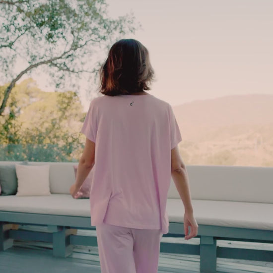 T-Shirt in lockerer Passform || Pink blush