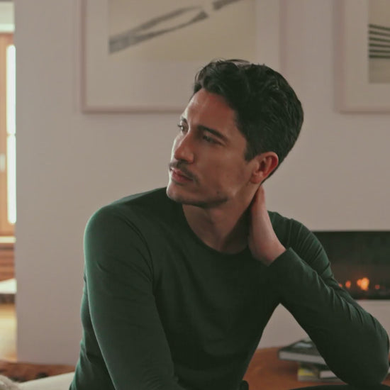 Merino Schlafanzug Herren || Emerald