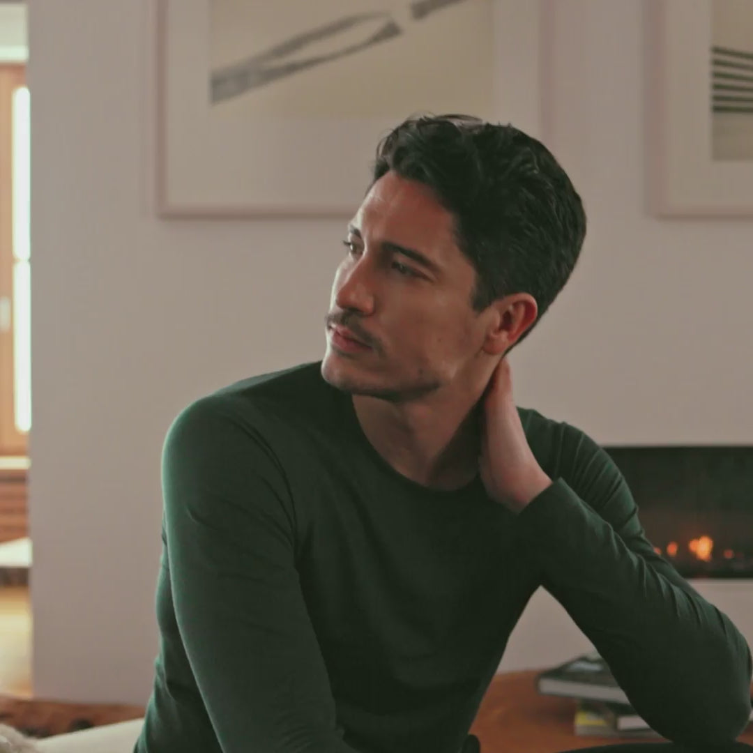 Merino Schlafanzug Herren || Emerald