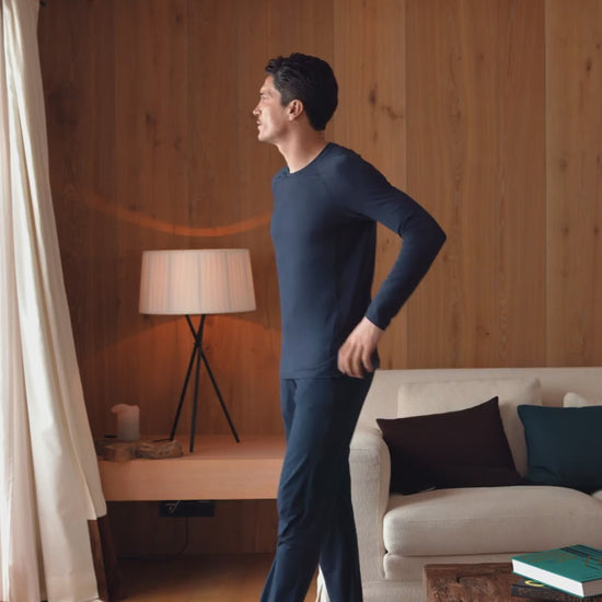 Balance long sleeves shirt men || Midnight blue