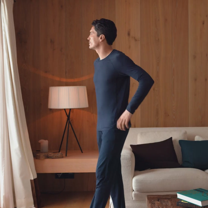 Balance long sleeves shirt men || Midnight blue