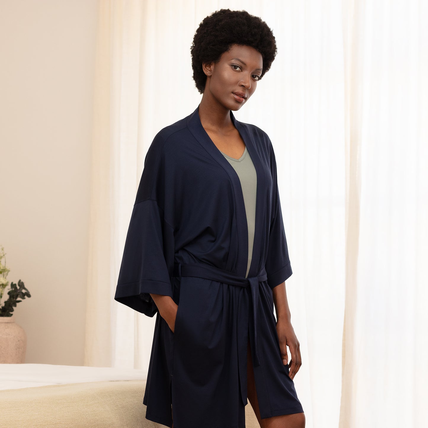 Kühlende Wäsche Kimono || Navy blue